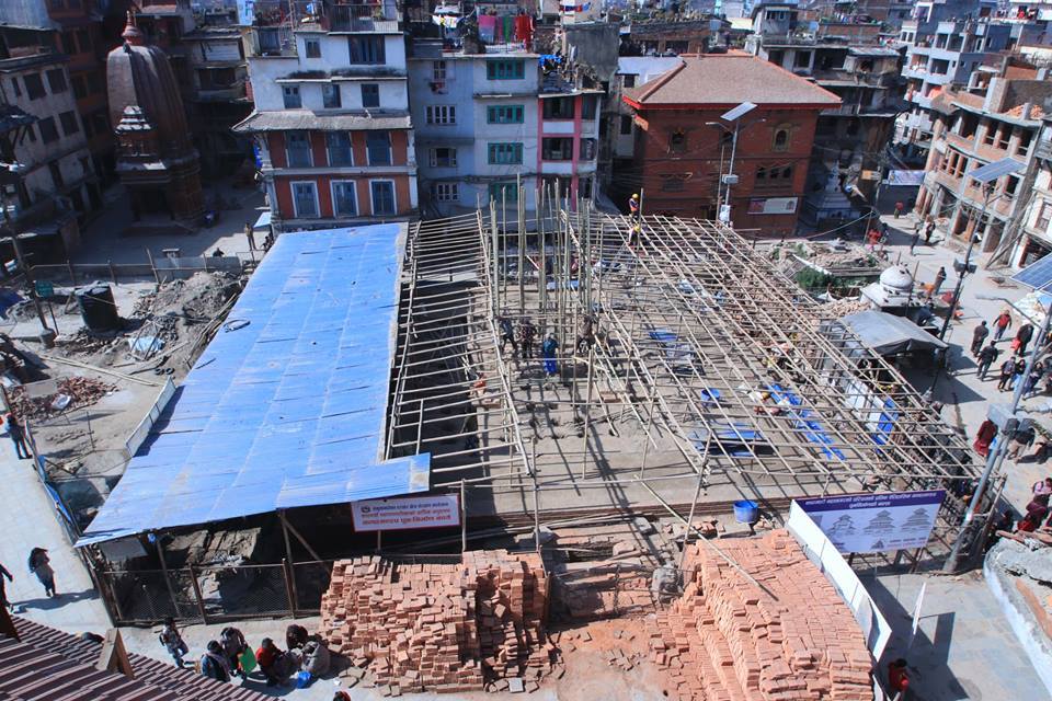 संकल्प पूजासहित काष्ठमण्डपको 'प्यंग था' (काठे पिल्लर) भोलि उठाइने