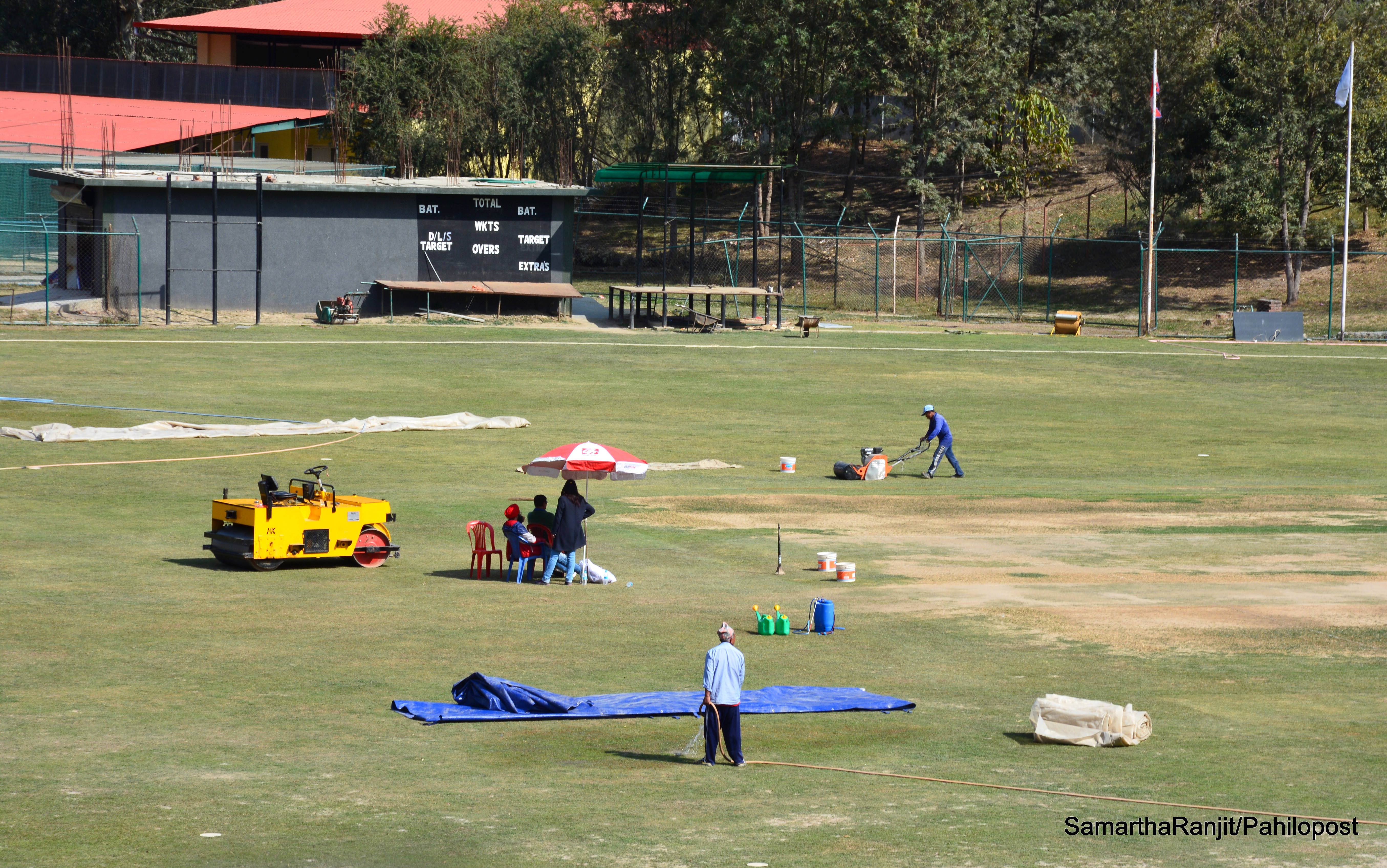 नेपाल र केन्याबीचको खेलका लागि त्रिवि मैदानमा यस्तो तयारी, ९ फोटोमा