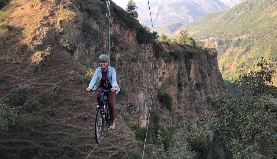 विश्वकै अग्लो र लामो 'स्काइ साइकलिङ' नेपालमा