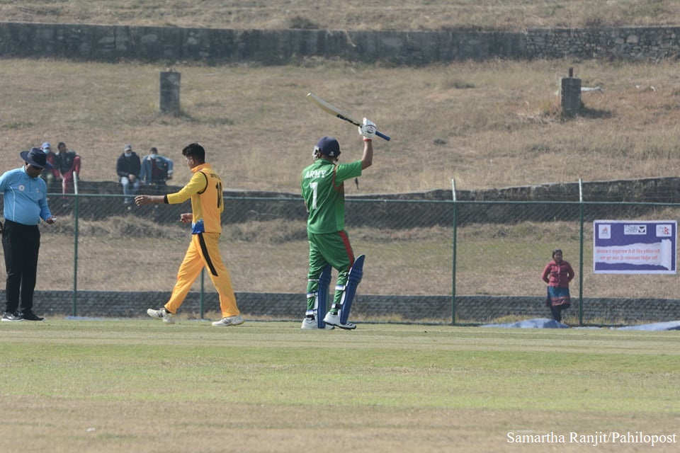 बिनोद भण्डारीको शतकमा आर्मीले गण्डकी प्रदेशलाई दियो २ सय ८८ रनको लक्ष्य