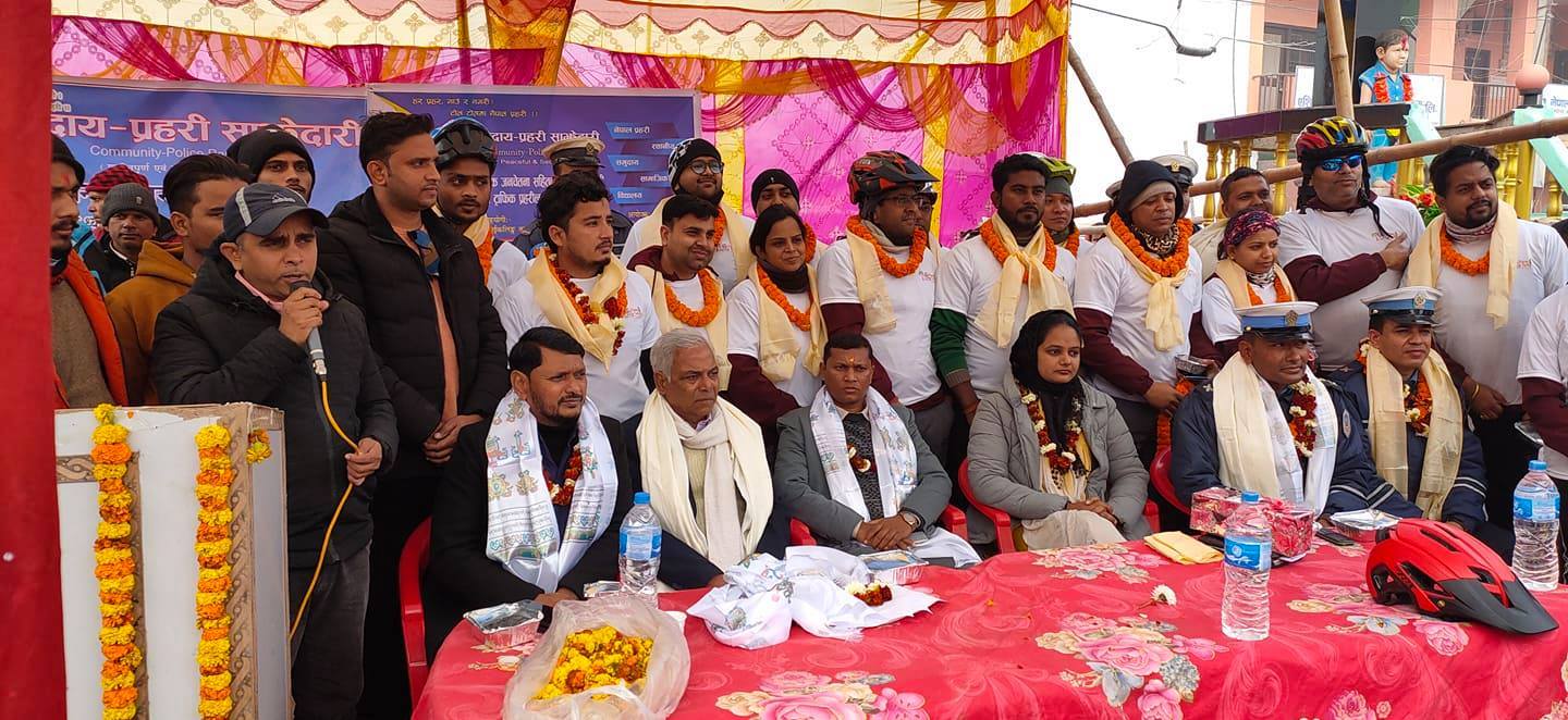 ट्राफिक जनचेतनाको लागि वीरगंजदेखि पोखरीयासम्म साइकल र्‍याली