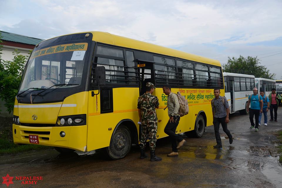 नेपाली सेनाको बस सेवा सुरु, सर्वसाधारणका लागि २४ गतेदेखि