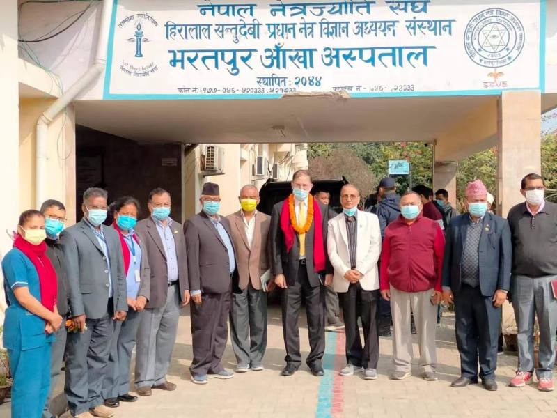 पाकिस्तानका राजदूतले भरतपुर आँखा अस्पतालको गरे अवलोकन