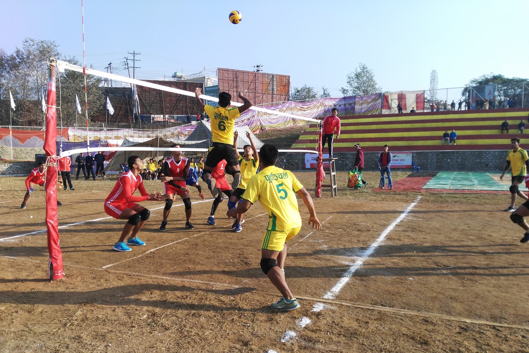 राष्ट्रिय भलिबल प्रतियोगिता सुरु, पहिलो दिन विभागीय टोलीको वर्चस्व
