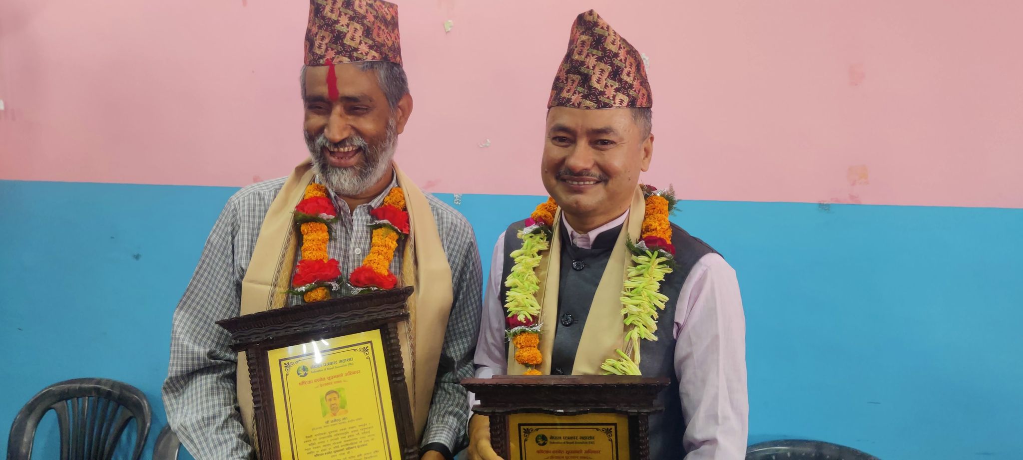 षष्टिका बस्नेत सूचनाको अधिकार पुरस्कारबाट पत्रकार झा र न्यौपाने सम्मानित