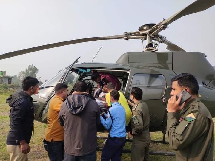लहानको बम विस्फोटको जिम्मा लियो गोइत समूहले, घाइते युवकलाई हेलिकप्टरबाट लगियो काठमाडौं