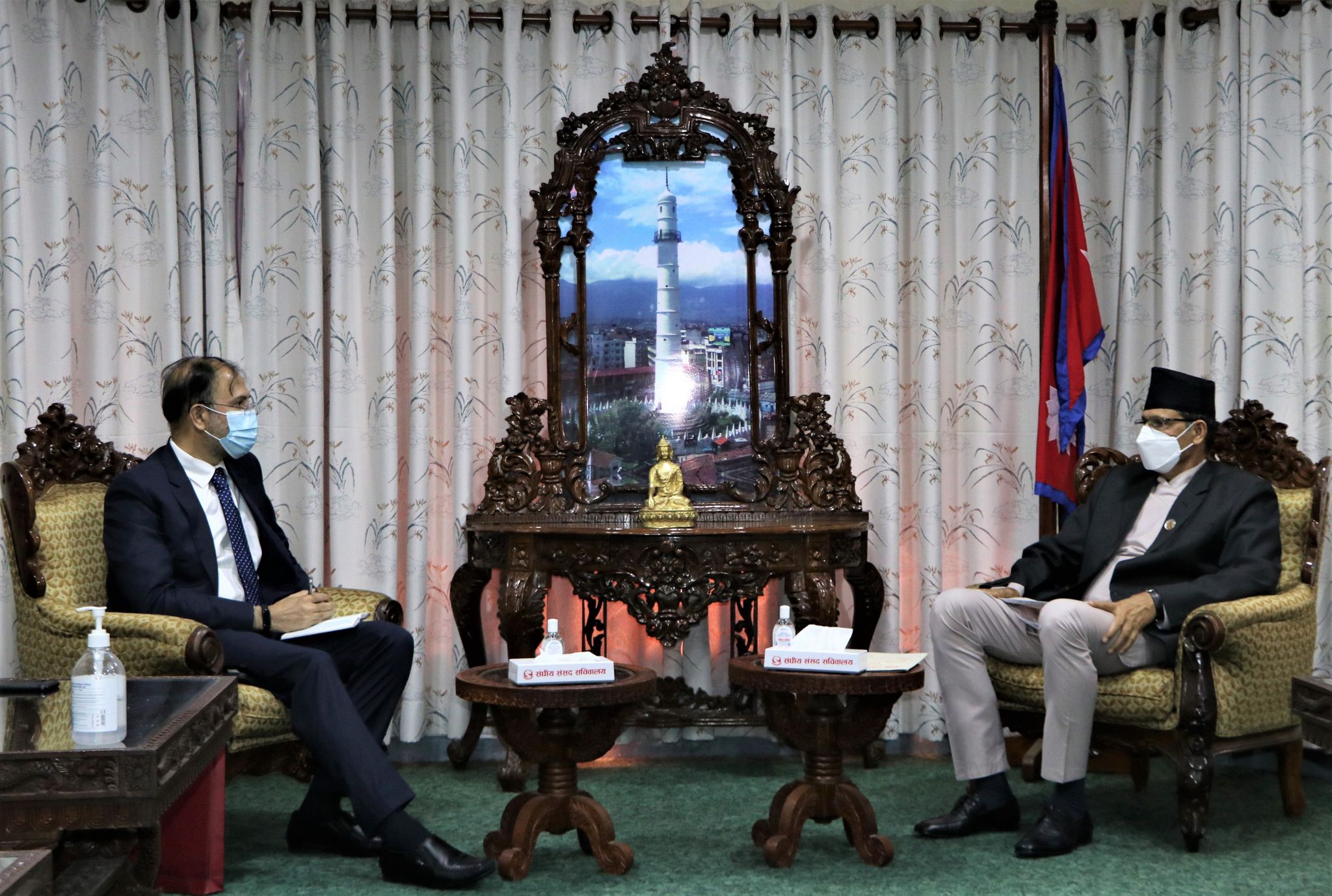 सभामुख सापकोटा र पाकिस्तानका राजदूत हैदरबीच शिष्टाचार भेट