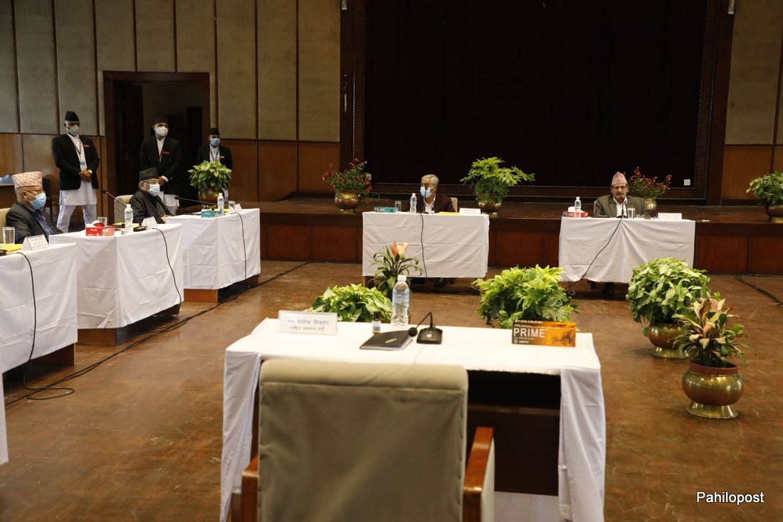 केपी ओलीले बहिष्कार गरेपछि सभामुखले बोलाएको सर्वदलीय बैठक निर्णय विहीन