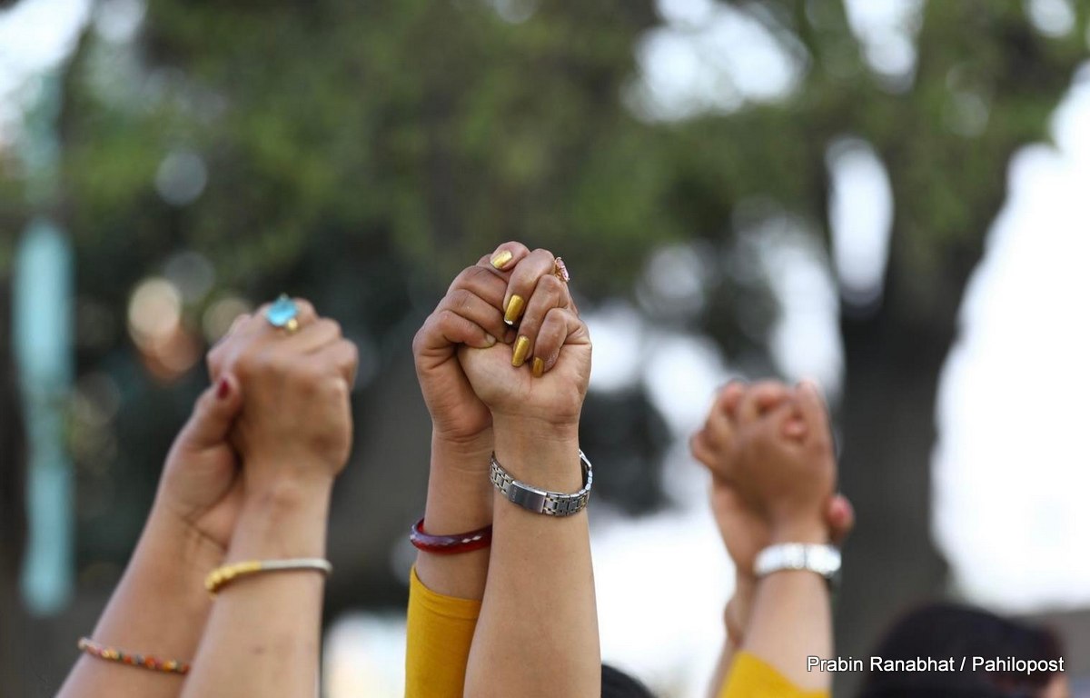 बलात्कारविरुद्ध माइतीघरमा श्रीमती संगठनको प्रदर्शन