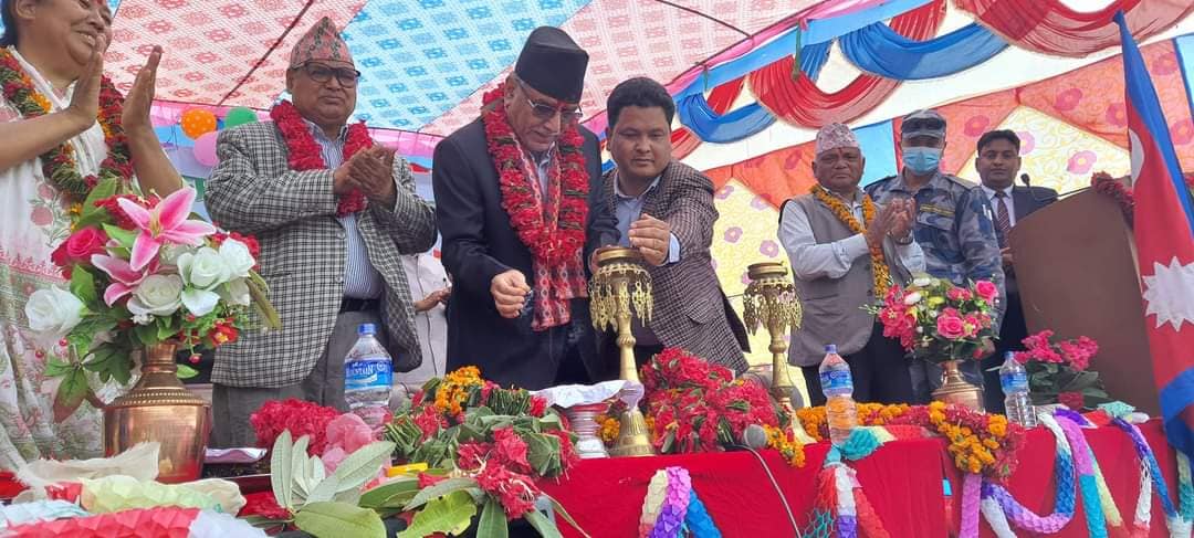 रोल्पामा भ्यूटावर उद्घाटन गर्दै प्रचण्डले भने : रोल्पा विकासका हिसाबले पनि 'किल्ला' हो