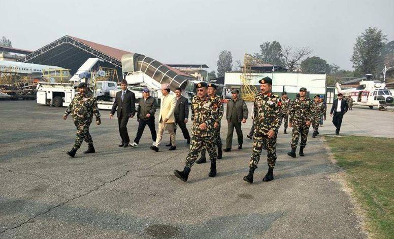 फास्ट ट्रयाक निरीक्षणमा रक्षामन्त्री पोखरेल