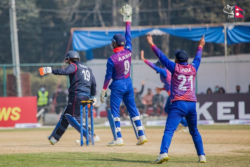 नेपाललाई नामिबियाको २ सय ७५ रनको विशाल लक्ष्य