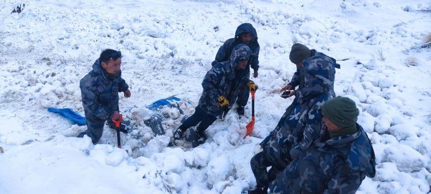 दार्चुलाको हिम पहिरोमा बेपत्ता पाँच जनाको खोजी कार्य जारी, सशस्त्रको टोली घटनास्थलतर्फ जाँदै