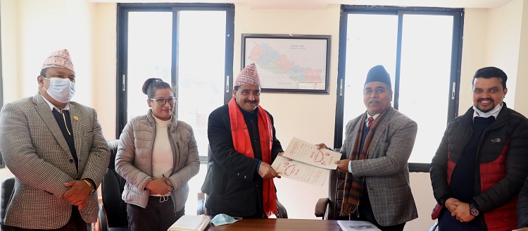 कीर्तिपुरको कभर्ड हल भोगचलनका लागि राखेप र नगरपालिकाबीच सम्झौता