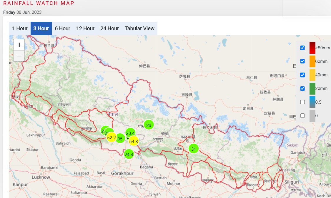 यी जिल्लामा भइरहेको भारी वर्षा, सतर्कता अपनाउन आग्रह