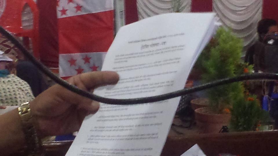 सरकारको विरोधमा कांग्रेस जिल्ला सभापतिहरुको १९ बुँदे हेटौंडा घोषणापत्र 