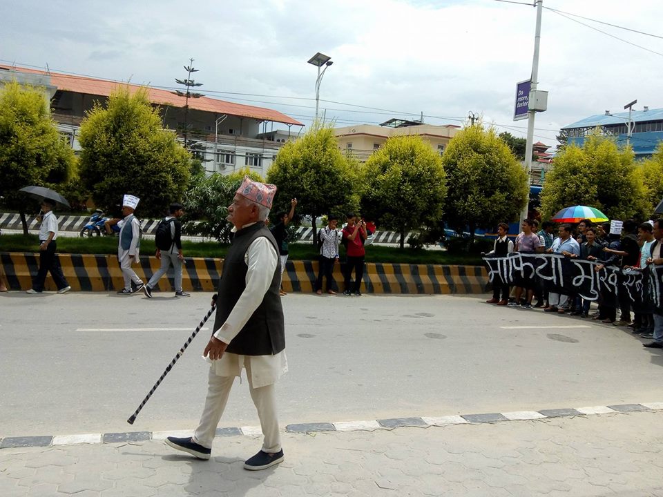 गोविन्द केसीका लागि आन्दोलनमा आएका यी अर्का गोविन्द, उमेर ८७ मात्र!