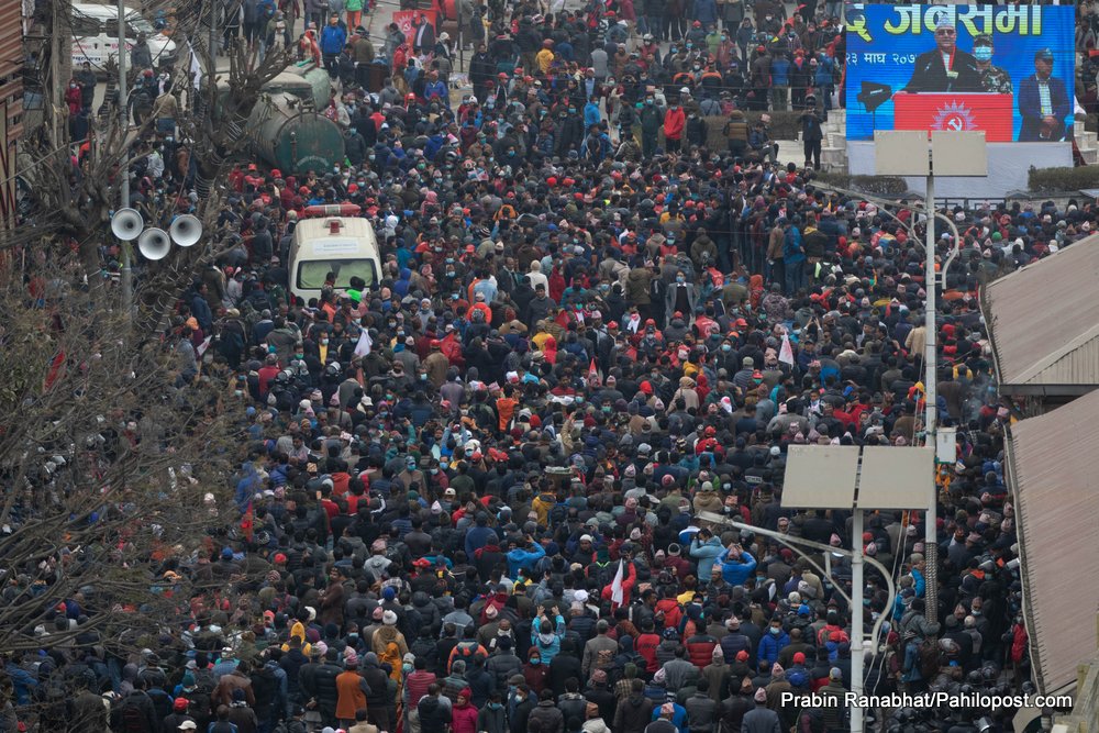 प्रधानमन्त्री ओलीको कार्यक्रममा देखिएको दृष्य