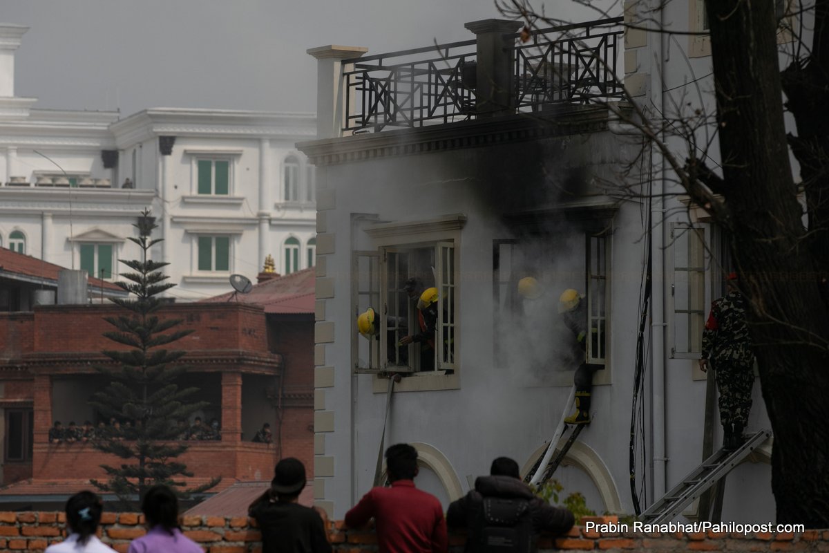 नेपाली सेनाको मुख्यालय सुन्धारामा आगलागी