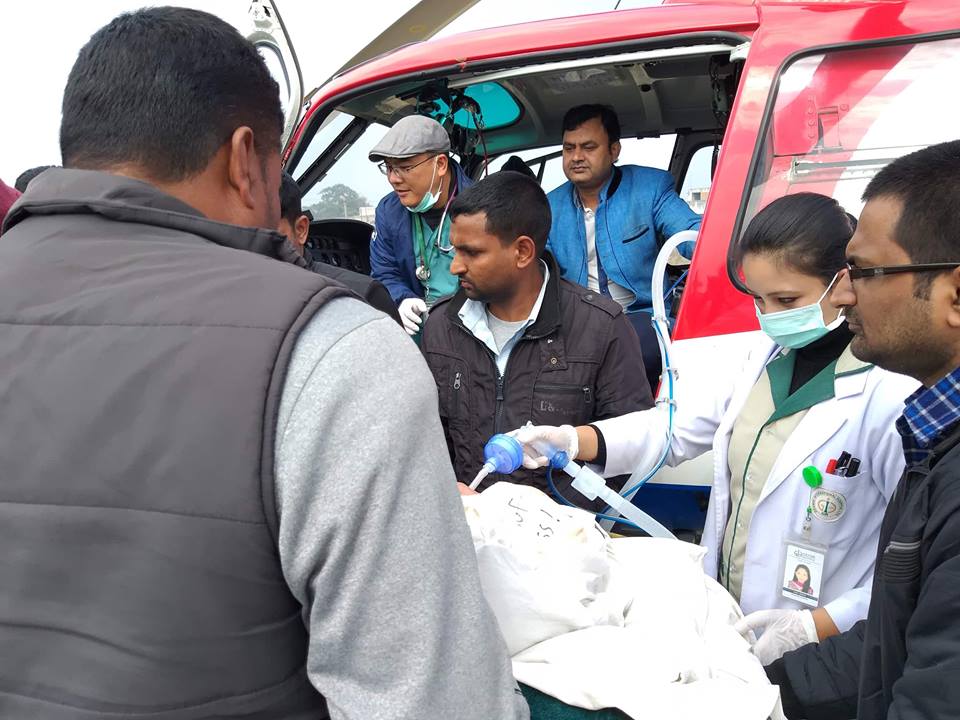 बारा दुर्घटनाः घाइते प्रजिअ भट्टराईलाई थप उपचारका लागि काठमाडौं ल्याइयो