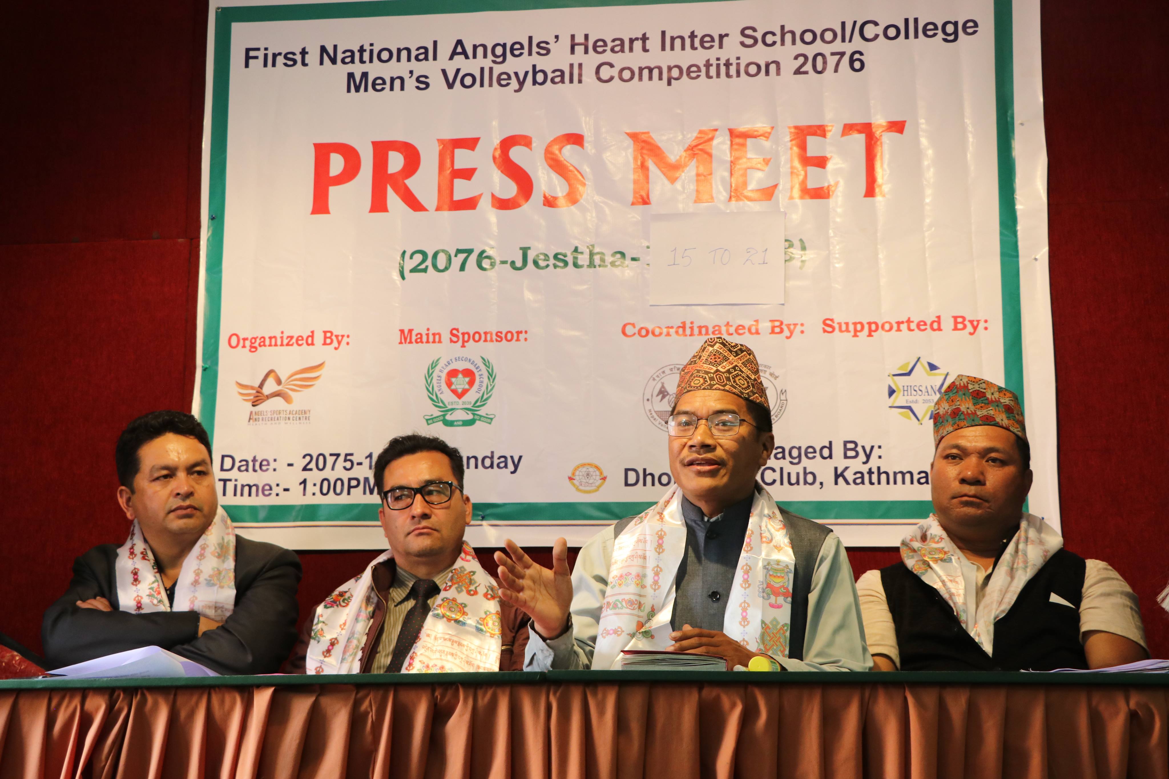 एन्जल्स् हार्ट अन्तर विद्यालय/कलेज पुरुष भलिबल जेठमा, ८० भन्दा बढी टिम सहभागि हुने