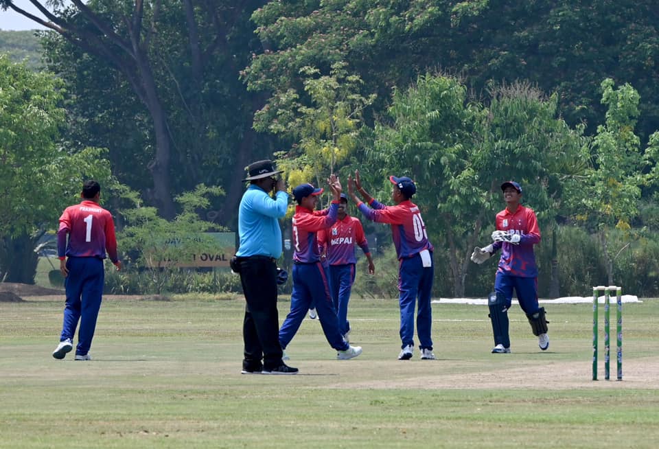 एसीसी यू १६ इस्टर्न रिजन क्रिकेट : म्यानमार विरुद्ध कप्तान विशालको उत्कृष्ट बलिङ, नेपाल ७ विकेटले विजयी