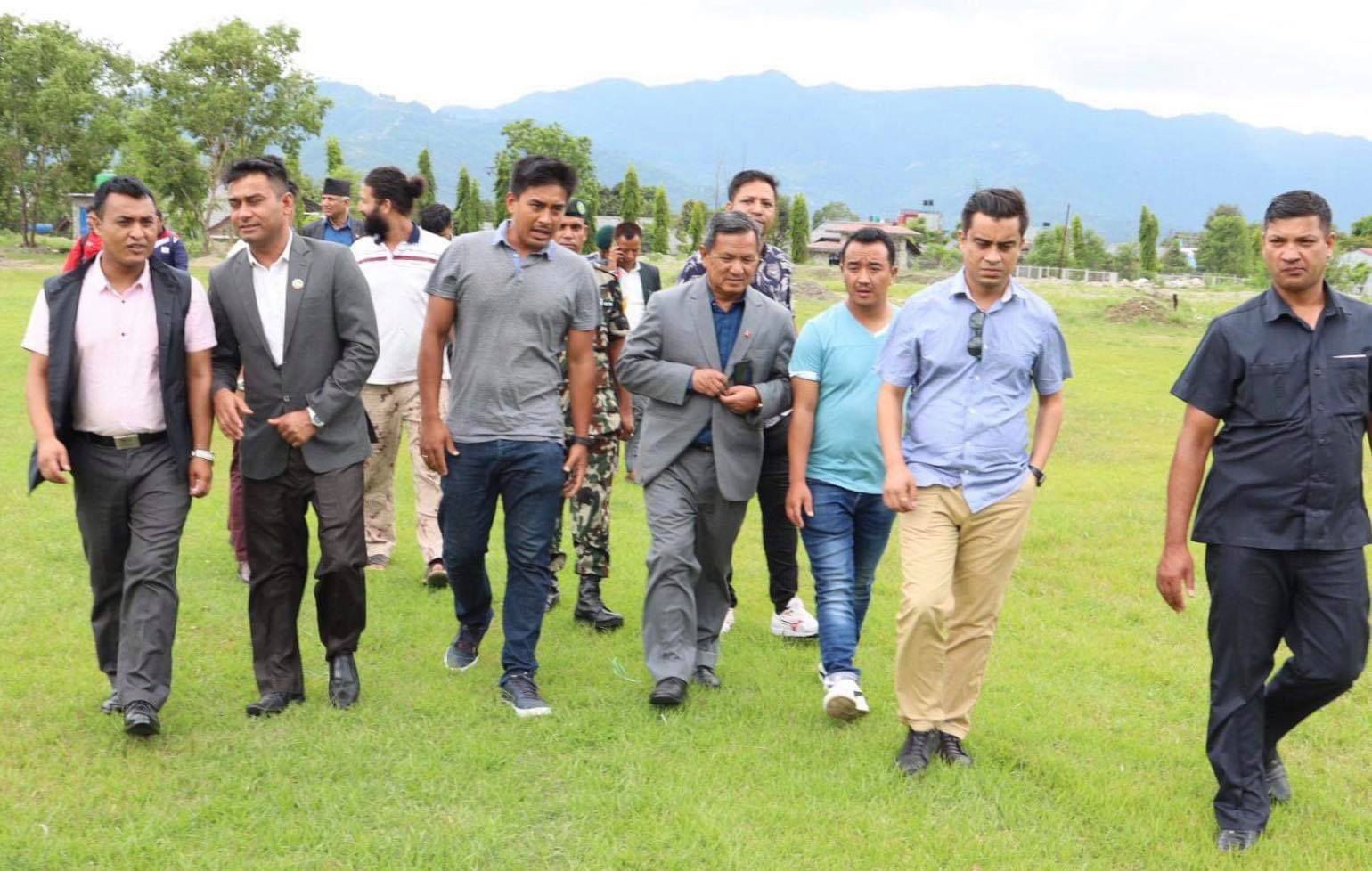 पोखराको क्रिकेट मैदानलाई प्रदेश सरकारको २ करोड बजेट, मुख्य मन्त्री लगायतले गरे मैदान निरिक्षण