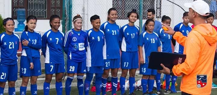 सागमा महिला फुटबल : नेपालको पहिलो खेल श्रीलंकासँग