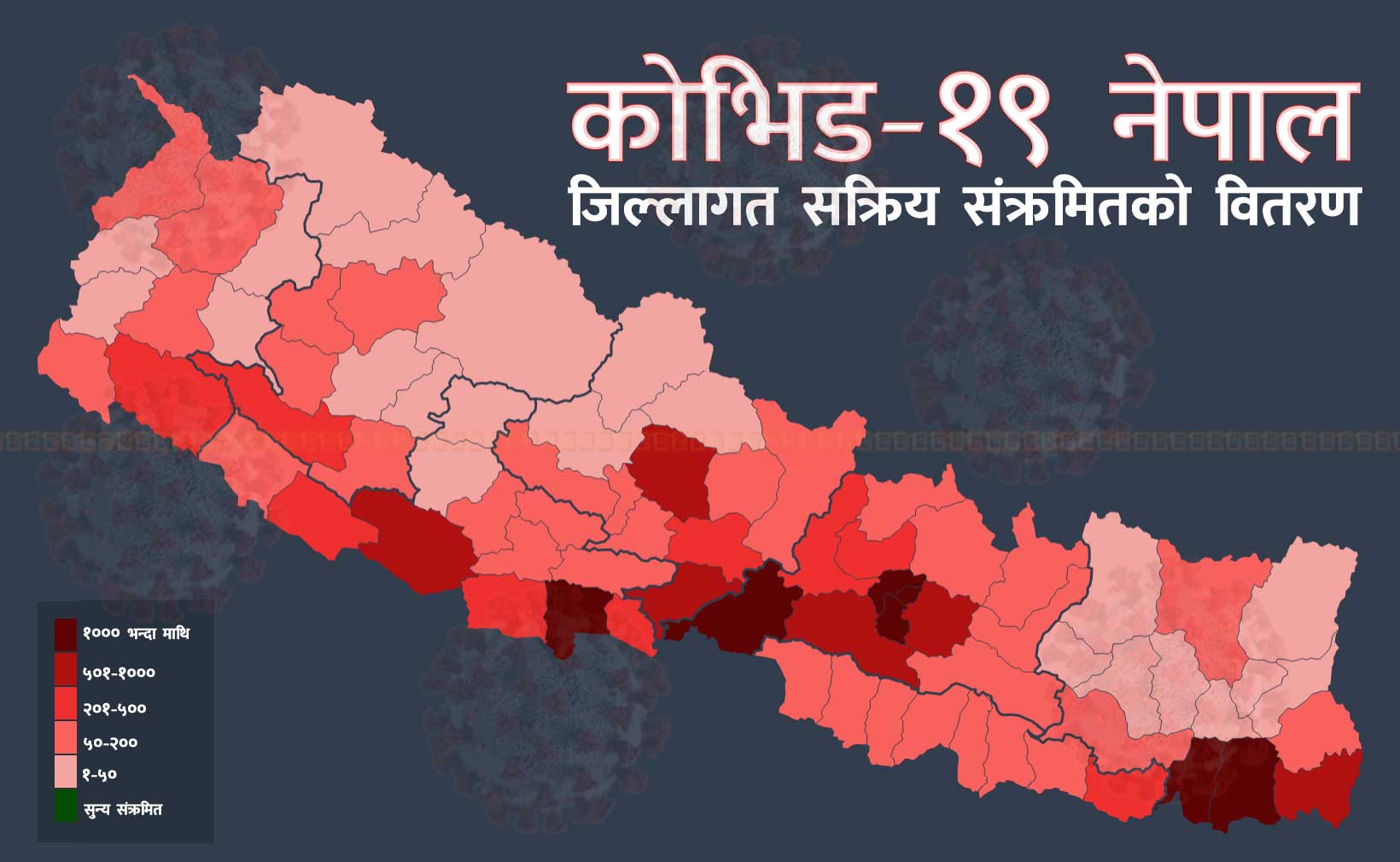 ३७ हजार सक्रिय संक्रमित कुन जिल्लामा कति? ८२ प्रतिशत छन् होम आइसोलेसनमा