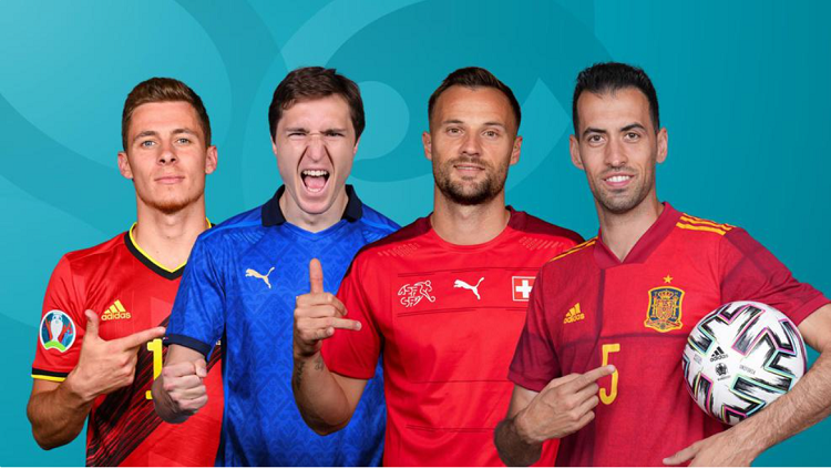 युरो कपको क्वाटरफाइनलमा आज दुई खेल: स्पेनलाई स्वीजरल्याण्डको र इटलीलाई बेल्जियमको चुनौती