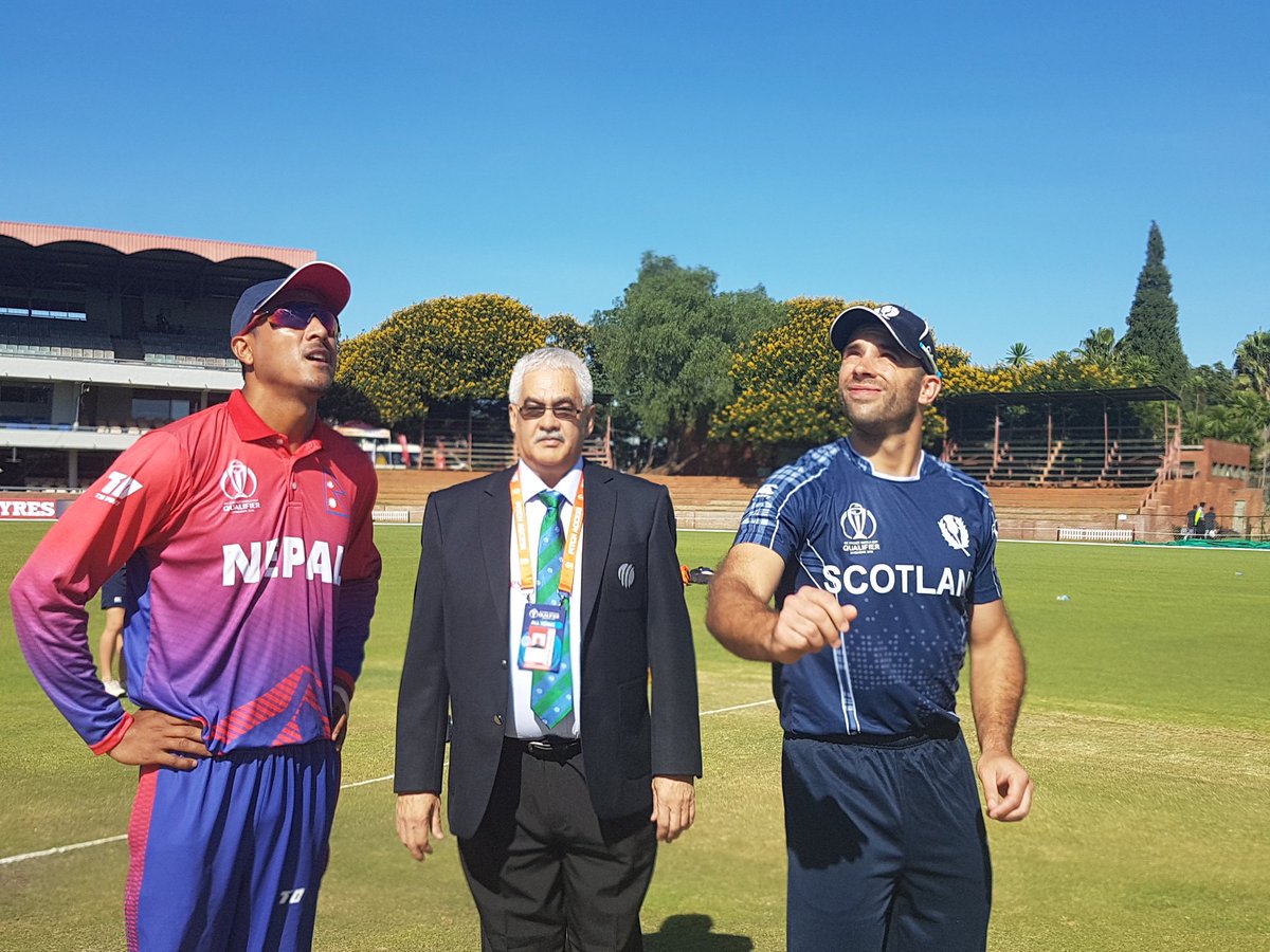 वर्ल्डकप क्वालिफायर : स्कटल्याण्ड विरुद्ध टस जितेर नेपालले ब्याटिङ रोज्यो