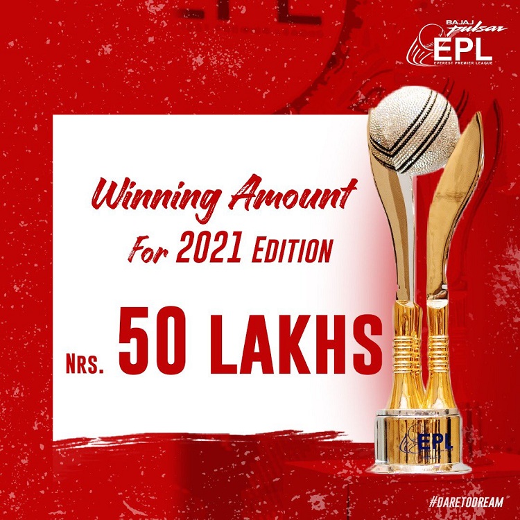 एभरेस्ट प्रिमियर लिगको विजेताले ५० लाख पाउने