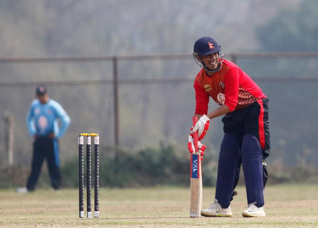 काठमाडौं मेयर ११ ले वाग्मती प्रदेशलाई दियो २ सय ४५ रनको लक्ष्य, कप्तान सन्दीपको आक्रामक ब्याटिङ