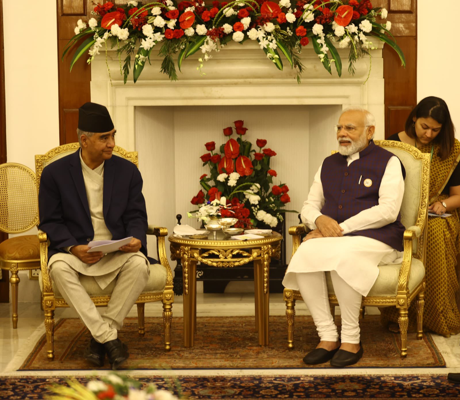 हैदरावाद हाउसमा देउवा र मोदीबिच 'वान अन वान' वार्ता, द्विपक्षीय सम्बन्धबारे भयो चर्चा