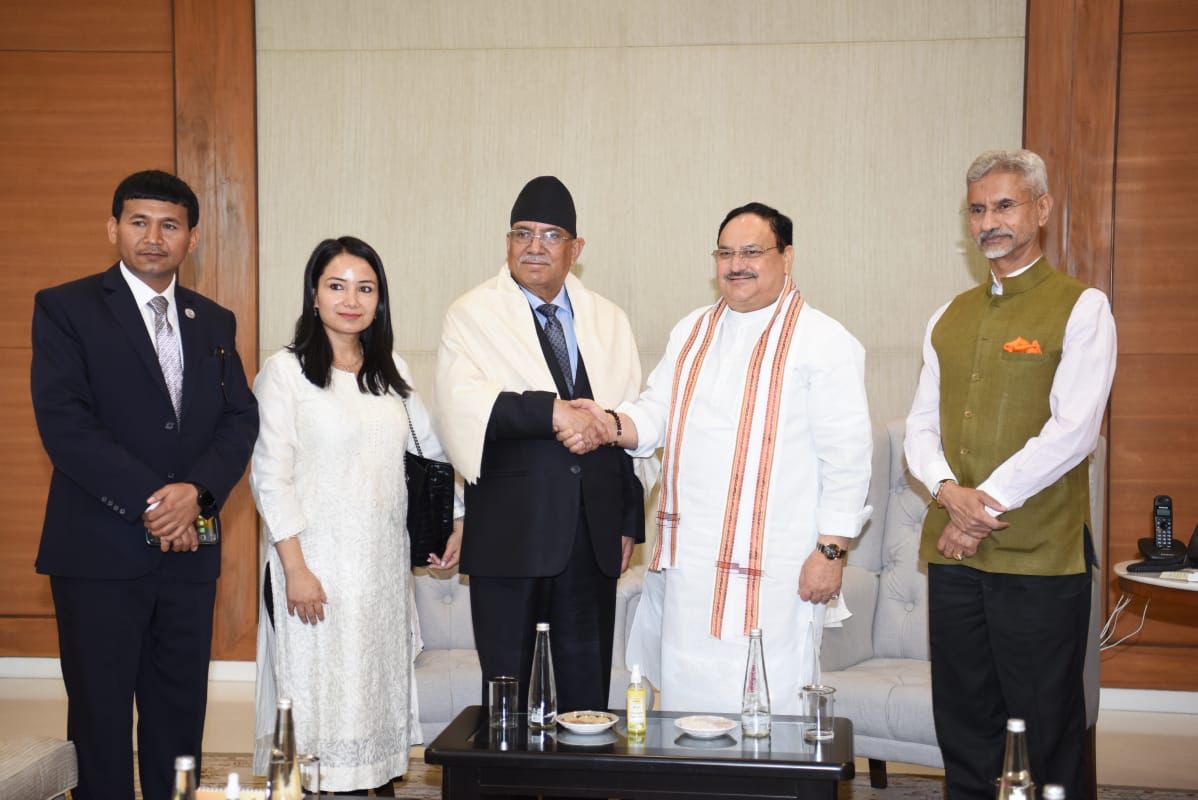 भाजपा मुख्यालय पुगे प्रचण्ड : जेपी नड्डासँग भयो छलफल, जयशंकर पनि उपस्थित