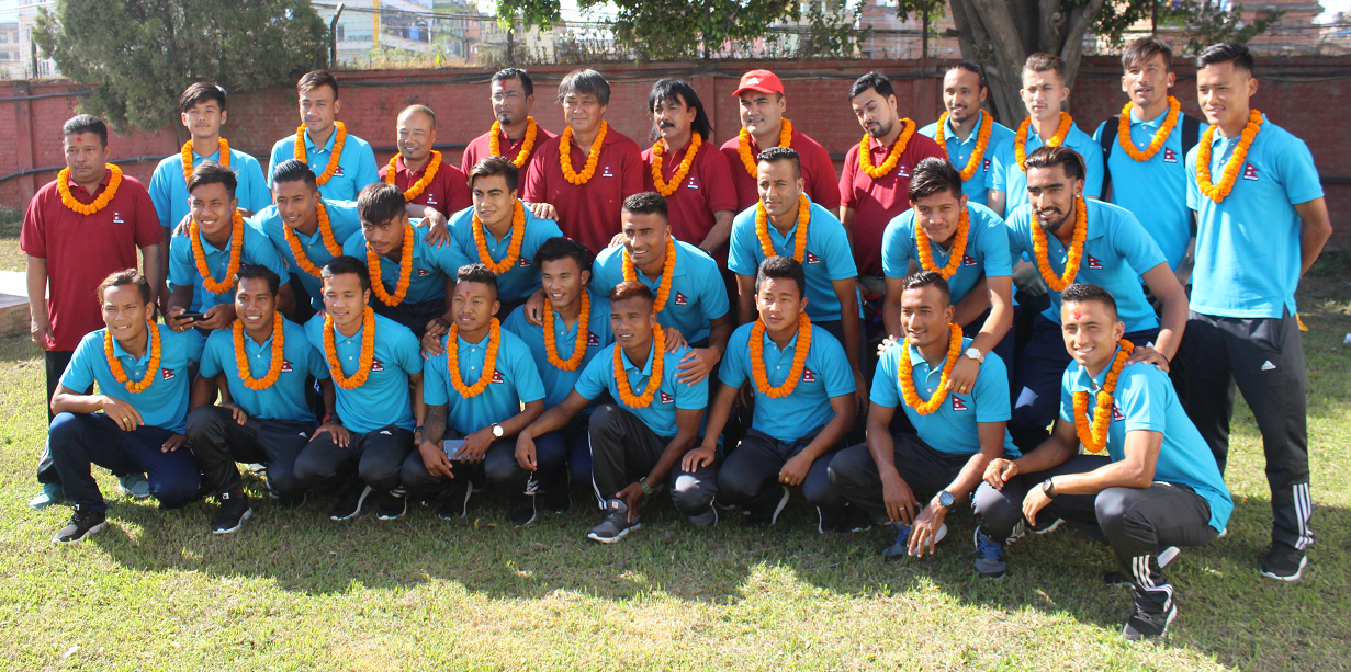 एसियन कप छनोट : अवे म्याच खेल्न नेपाल ताजकिस्तान प्रस्थान
