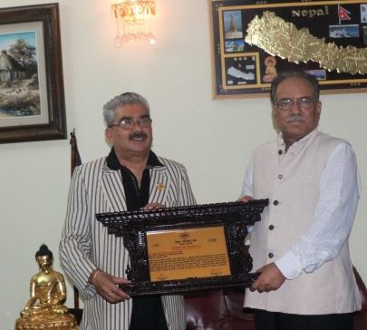भलिलबले राष्ट्रिय खेलको मान्यता पाएपछि एनभिएले प्रचण्डलाई गर्‍यो सम्मान