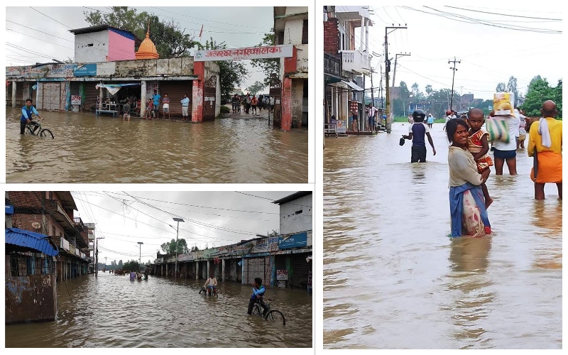 प्रदेश २ का अधिकांश स्थानमा पस्यो बाढी : सर्लाहीमा २७ घर डुबायो, भत्किए पाँच घर