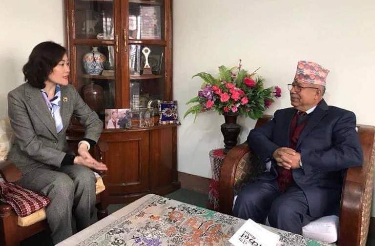 चिनियाँ राजदूतको सक्रियता : प्रचण्डपछि नेता नेपालसँग कोटेश्वरमा भेट