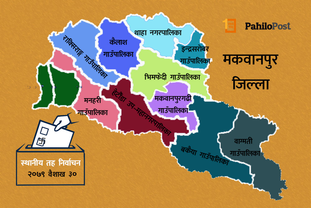 मकवानपुरका १०२ वडामा कुन दलका उम्मेदवार विजयी भए ?