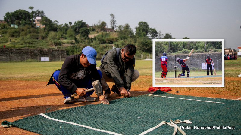 प्रधानमन्त्री कप एकदिवसीय क्रिकेटको यो हबिगत : मुलपानी मैदानमा म्याट ओछ्याएर खेलाइँदै, २० फोटोमा हेर्नुस्