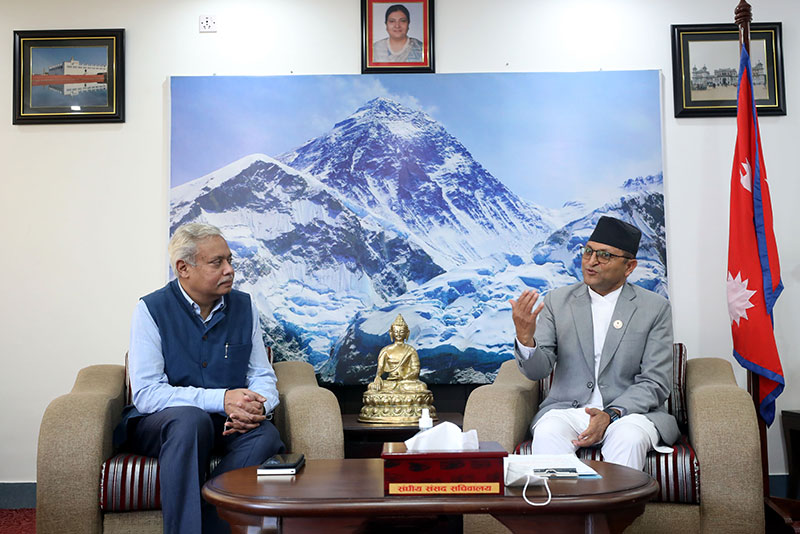 राष्ट्रियसभाका अध्यक्ष तिमिल्सिनासँग नवनियुक्त भारतीय राजदूत श्रीवास्तवको शिष्टाचार भेट