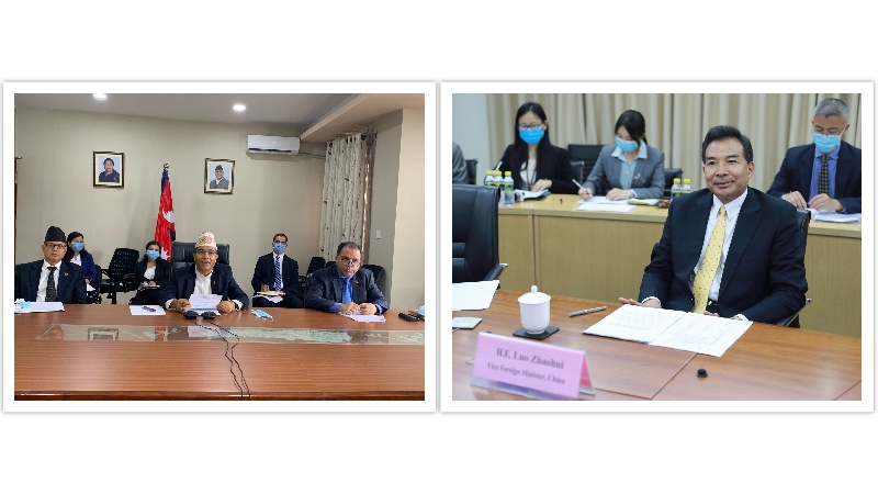 नेपालका परराष्ट्र सचिव र चिनियाँ उप-परराष्ट्रमन्त्रीबीच भिडियो संवाद, कोभिड-१९ नियन्त्रणमा सहकार्य बारे छलफल