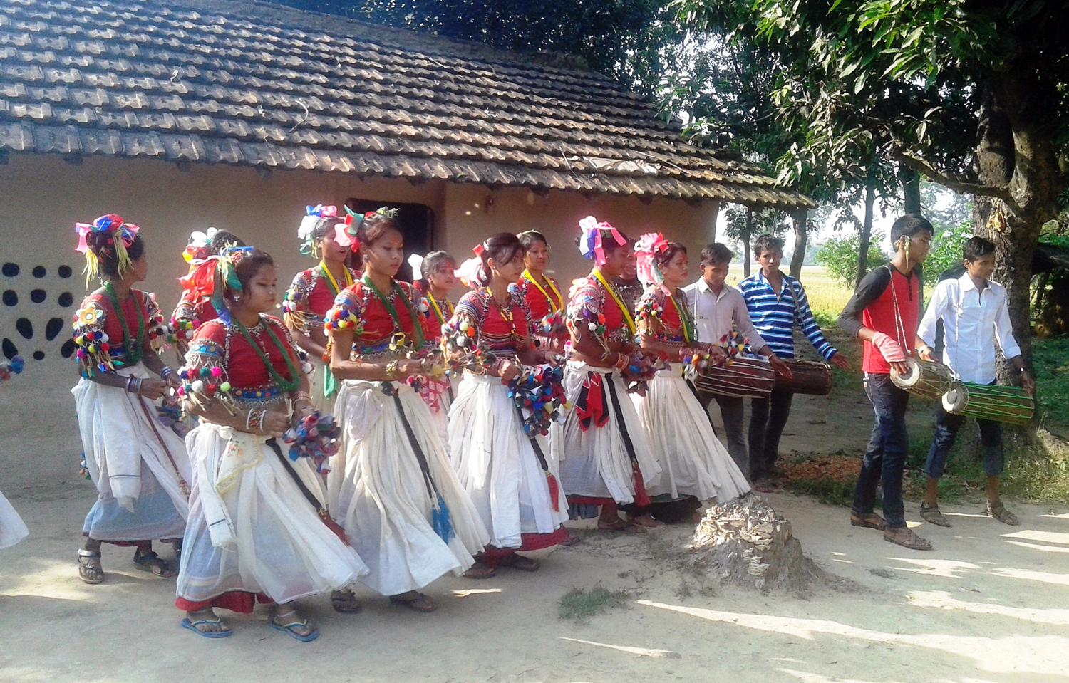 टीका थाप्न सखिया नृत्यसहित थारु समुदाय बडघरमा