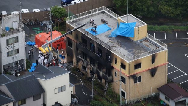 क्योतो एनिमेसन स्टुडियो आक्रमण: मृत्यु हुनेको संख्या ३३ पुग्यो