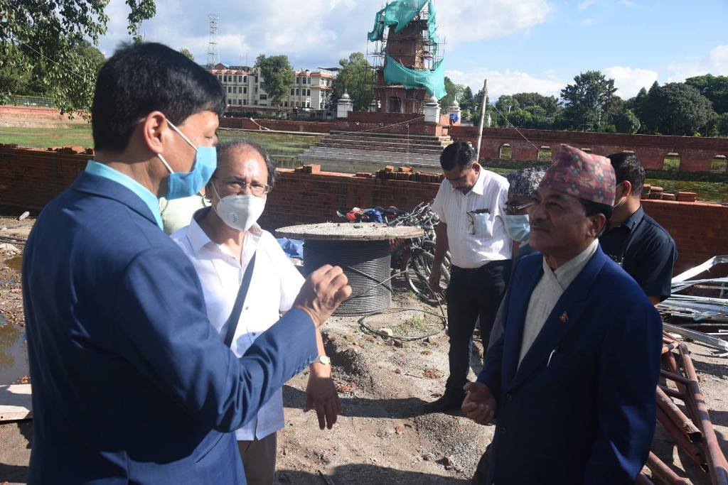 रानीपोखरी पुनर्निर्माणको ८५ प्रतिशत काम सम्पन्न, मन्त्री र मेयर अनुगमनमा