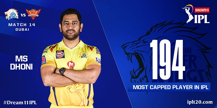धोनी बने सबैभन्दा धेरै आईपीएल खेल्ने खेलाडी