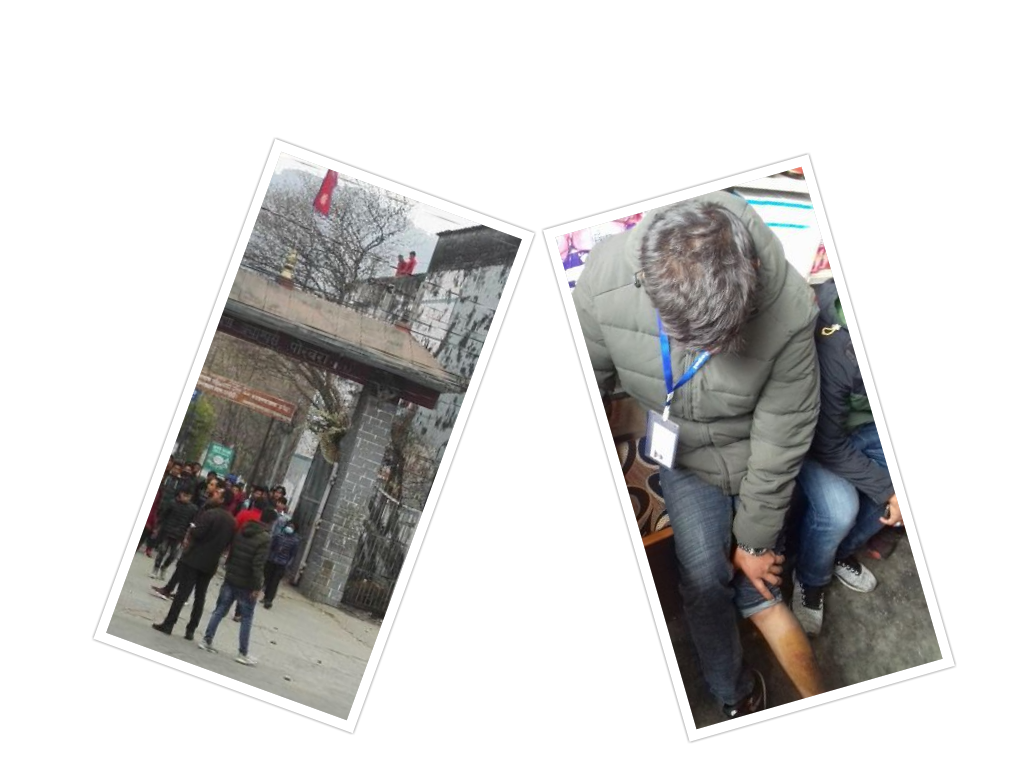 आन्दोलनमा समाचार संकलन गर्न पुगेका पत्रकारमाथि प्रहरीको लाठी