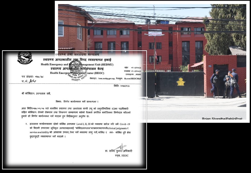 कोभिड-१९ का संक्रमितको उपचार गर्ने अस्पतालको तहगत वर्गीकरण खारेज