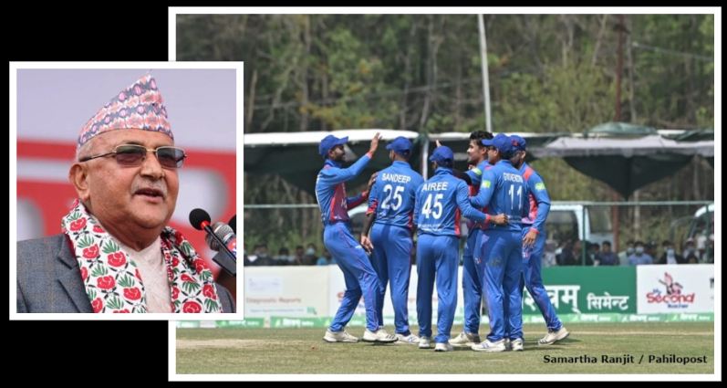 त्रिदेशीय क्रिकेट जित्ने नेपाली टिमलाई प्रधानमन्त्री ओलीको बधाई